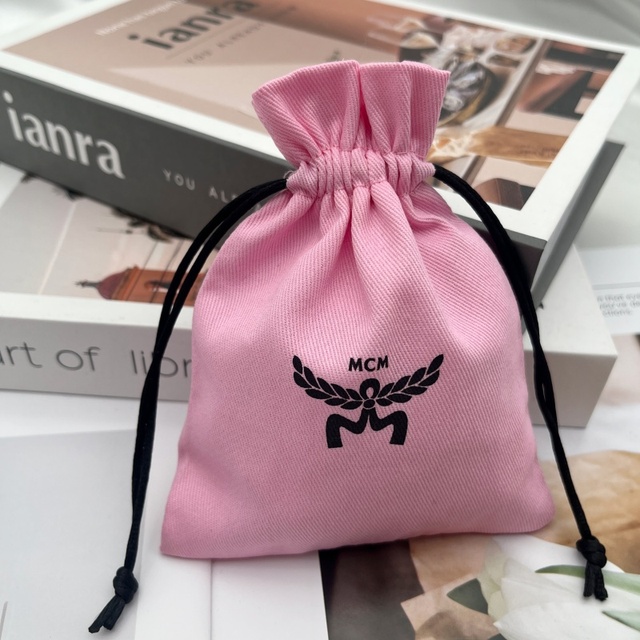 Custom Size/Logo Colored 100% Cotton Drawstring Pouch Soft Twill Cotton Dustproof Storage Bag