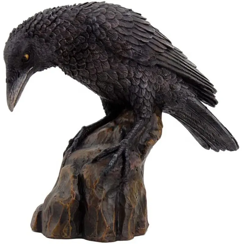 NEW Crow or Raven Magic Wand 9.5" Collectible Cast Resin Bird Fantasy Figurine 