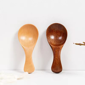 Cuillère en bois miniature avec manche court, design fantaisie et mignon, faite à la main, pour mesurer le thé, le sucre, le sel, le lait et les condiments - Product Image 3