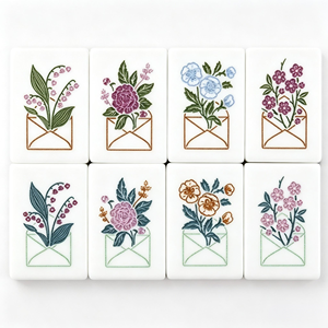 CHIVAN - Fichas de Mahjong Chinas de Acrílico Blanco Sólido de Primera Calidad con Diseño Floral, Duraderas y Portátiles para Entretenimiento Familiar - Product Image 4