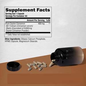 Cápsulas de Canela de Ceilán Orgánica, Suplemento Antioxidante para Adultos, Mejora la Energía, el Corazón y el Metabolismo, 60 Cápsulas - Product Image 2