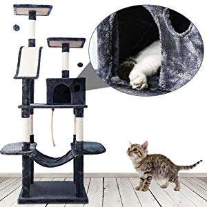 Árvore para Gatos Grande e Luxuosa, Moderna, para Arranhar, Pular e Brincar, Mobiliário para Animais de Estimação - Product Image 3