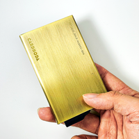 Porte-cartes de crédit et de visite multifonctionnel en aluminium doré antique Cardhoda, anti-RFID, sans fermeture, 40G Prestige