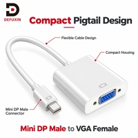 DEFUXIN Mini DP ke VGA Female Adapter 1080P Full HD Video Converter dengan Pengunci Sekrup untuk PC Laptop Monitor Proyektor