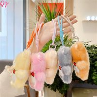 QQ tricoté à la main Crochet poisson porte-clés coton peluches jouets Kawaii porte-clés dames poupée cadeau femme