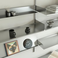 Étagère murale minimaliste moderne en acier inoxydable, faite à la main, à plusieurs niveaux, finition brillante, salon, chambre, bureau