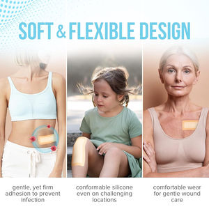 의료 등급 상처 관리 폼 드레싱 제품 자체 접착 상처 드레싱 슈퍼 흡수성 실리콘 폼 드레싱 - Product Image 4