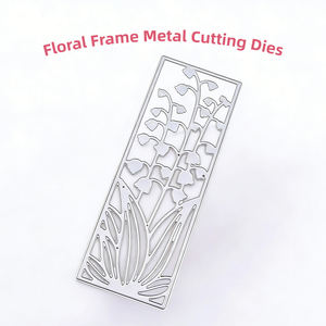 แม่พิมพ์ตัดโลหะ 4 ชิ้น รูปทรงสี่เหลี่ยมผืนผ้า 3 มิติ ลายดอกไม้ กรอบดอกไม้ ทำจากเหล็กกล้าคาร์บอน สำหรับงาน Scrapbooking - Product Image 2