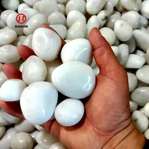 High polished white pebbles stone