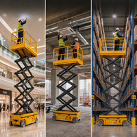 Plateforme élévatrice à ciseaux autopropulsée entièrement électrique hydraulique pour travaux en hauteur, élévateur mobile pour la construction et l'entretien