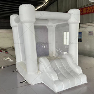 Château gonflable blanc pour fêtes en plein air, mariage, château gonflable avec toboggan pour location de châteaux gonflables - Product Image 6