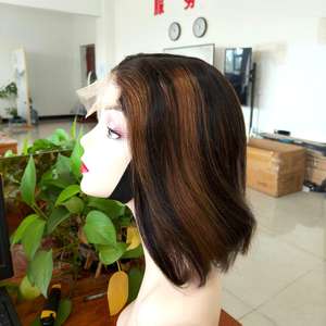 Evidenziare le <span class=keywords><strong>parrucche</strong></span> a caschetto stile Color colore brasiliano <span class=keywords><strong>capelli</strong></span> umani evidenziazione P4/30 # Glueless <span class=keywords><strong>parrucche</strong></span> a bob corte <span class=keywords><strong>capelli</strong></span> umani ondulati davanti in pizzo - Product Image 4