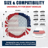 Drapeaux de voiture personnalisés professionnels en polyester à double couture, impression numérique, sublimation, style américain, avec mât