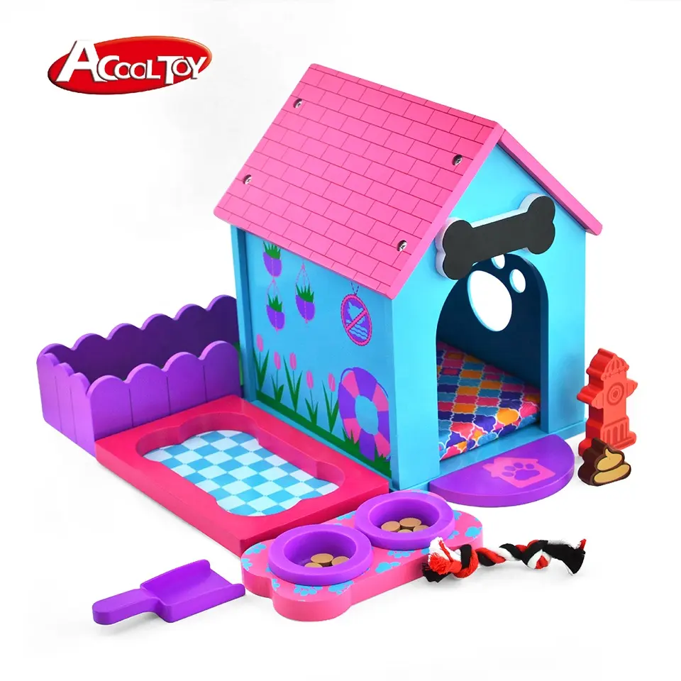 Oem personalizzabile gioco di legno finta giocattoli Kichen Set Puppy House giocattoli educativi in età prescolare per bambini CPC ASTM EN71