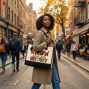 Coffret Cadeau Lunaire Juneteenth Mois de l'Histoire des Noirs Sac Fourre-tout en Toile et Gobelet en Verre pour Cadeaux de Fête - Product Image 6