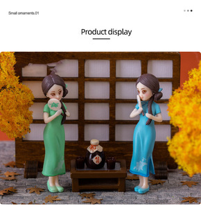 Ensembles miniatures de figurines de filles en plastique, mignonnes, créatives, en tenue Cheongsam, jouets de collection, cadeau d'anniversaire, décoration de maison mignonne - Product Image 6