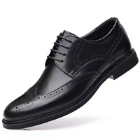 Chaussures Derby en Cuir Bullock pour Hommes, Motif Gravé au Laser, Semelle Extérieure en Caoutchouc, Respirantes, Résistantes à l'Usure, Semelle Souple pour l'Hiver