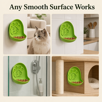BPlus Gamelle murale pour chat à ventouse en silicone, textures de léchage lent pour aliments humides, beurre de cacahuète, friandises congelées, carte de vente au détail