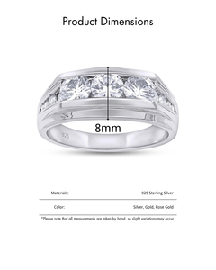 Probador de paso de anillo de plata 925 de moissanita VVS de media eternidad hecho a medida con certificado GRA - Product Image 6