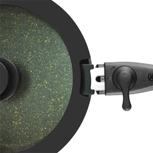 18cm rãnh <span class=keywords><strong>Silicone</strong></span> Vòng Tempered Glass nắp cho có thể tháo rời xử lý đồ nấu nướng - Product Image 1