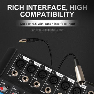 YAIKA GM7X Amplificador de Potencia de Audio Profesional de 350W+350W con 2 Micrófonos Inalámbricos, Mezclador de Audio Amplificado de 6 Canales - Product Image 6