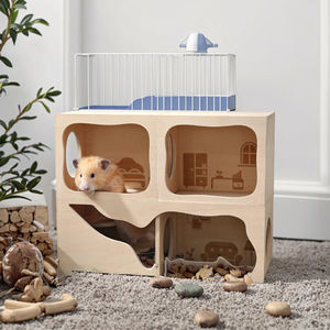 Cachette en bois rectangulaire écologique pour <span class=keywords><strong>hamsters</strong></span>, tunnel pour petits animaux - <span class=keywords><strong>hamsters</strong></span> nains, <span class=keywords><strong>hamsters</strong></span> syriens, gerbilles - Product Image 3