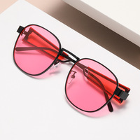 Lunettes de soleil vintage dorées à monture ovale intégrale en métal avec protection UV400, confortables, légères, durables, unisexes, verres PC tendance