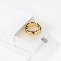 Bague en laiton minimaliste haut de gamme en cuivre, lisse, basique, classique, pour le quotidien, à empiler, pour l'index