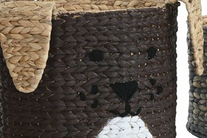 Suitable for Kids Room Bohemian Water Hyacinth <b>Baskets</b> Cute Animal Hamper for <b>Toy</b> Storage Container for Nursery and Home Decor - Product Image 6