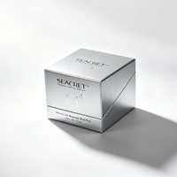 Boîte cadeau rigide en argent sur mesure de luxe, emballage en papier à couvercle rabattable pour masque facial, crème, soins de la peau, marques de beauté