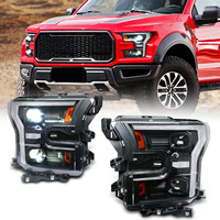Conjunto de Faros LED para Ford F150 2015-2020, Luces de Circulación Diurna Blancas y Ámbar Intercambiables, Luz Alta/Baja, Proyector