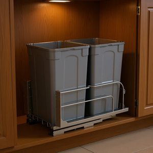 Contenedor de Basura Doble Extraíble para Cocina, 54 Qt, Cierre Suave, Organizador de Gabinete, Contenedor de Residuos Rectangular de Plástico - Product Image 2
