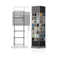 Présentoir de mosaïque métallique-céramique de haute qualité intégré à une dalle rotative au sol et une vitrine cascade pour carreaux