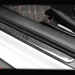3K 5D Sợi Carbon Phong Cách Xe Door Sill Protector Đối Với Audi A3 8V 14-19 Bên Ngoài Trang Trí Trim Phụ Kiện