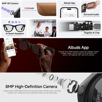 Nouvelles Lunettes Intelligentes IA 2026 HD5 Ultra avec Caméra 800W Pixels, Enregistrement Vidéo, Reconnaissance Photo IA et Traduction Vocale pour Hommes