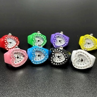 Anillo de Reloj Digital Cuadrado Y2K Minimalista con Baño de Color Caramelo Personalizable, Regalo de Moda, Anillo de Reloj de Dedo de Cuarzo Arcoíris