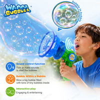 WANNA BUBBLES Ein-Knopf-Soundsteuerung Plastik-Seifenblasenmaschine Erzeugt Spaßige Große & Kleine Seifenblasen Kinder Sommer Outdoor-Spielzeug