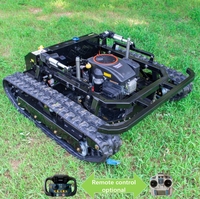 Tondeuse robot télécommandée 800 mm homologuée CE EPA, tondeuse hybride essence-électrique à chenilles, tondeuse robuste à chenilles pour terrains en pente