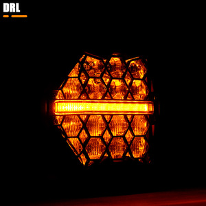 Faro LED da 5-3/4" (5,75 Pollici) con DRL Ambra Compatibile con Dyna Super Wide Glide Low Rider Night <span class=keywords><strong>Rod</strong></span> 883 Sportster Softail - Product Image 6