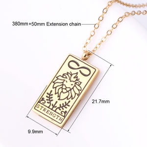 جديد عصري الفولاذ المقاوم للصدأ تميمة التارو سطح السفينة قلادة halskette مخصص الذهب سلسلة قلادة محفورة بطاقة التارو قلادة قلادة - Product Image 2