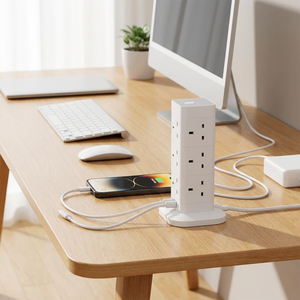 ASTA Certified Plug Save Desktop Space Children Safety Door A+C Port Charger <strong>UK</strong> Tower USB Power Extension <strong>Socket</strong> - Product Image 6