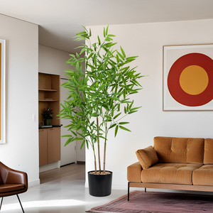 Hojas de Bambú Artificiales, Elegantes y Grandes, para Decoración de Restaurantes y Hoteles, Separadores de Espacios, Decoración de Jardines y Céspedes, Serigrafía - Product Image 2