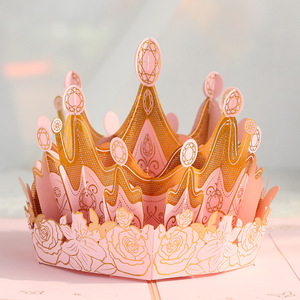 Custom Ins 3D Pop up Luxury Crown Design Happy Holiday Graduation Paper <strong>Card</strong> for Women Wife <strong>Mother</strong> Daughter <strong>Grandma</strong> Girlfriend - Product Image 4