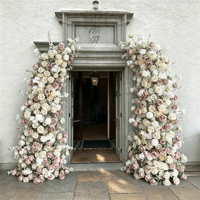 QDROYAL Nouvelle Arche de Mariage en Hortensias Réalistes Faits Main, Haute Simulation, en Tissu de Soie Artificielle, Décoration de Noël - Longue Durée