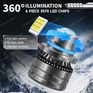 Tự động LED H7 9006 chiếu sương mù đèn Laser mới Đèn pha Bóng Đèn ống kính ánh sáng H11 9005 cho ô tô xe đèn pha sửa đổi - Product Image 2