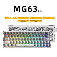 Clavier de jeu mécanique magnétique IROK MG63 63% RT0.001 mm 8K 0.07 ms de latence, clavier de jeu filaire RGB en aluminium creux