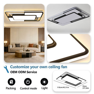 Lámparas de Techo LED Modernas de Lujo para Decoración del Hogar, Cubierta Acrílica Blanca o Negra Simple, Control Remoto, Hierro, para Dormitorio, Sala de Estar, Estudio - Product Image 3