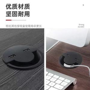 Boîte de gestion de câbles USB YSEO pour bureau, cache-trou rond de 60 mm et 80 mm avec ports de charge pour l'organisation des câbles de bureau - Product Image 4