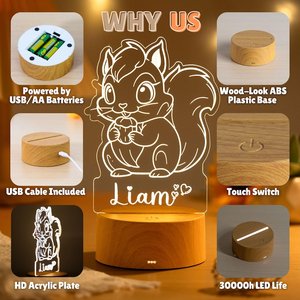 Lámpara LED Acrílica 3D con Diseño de Animales Navideños, Base de ABS, Lámpara de Noche para Niños, Lámpara de Mesa, Decoración para Fiestas de Cumpleaños - Product Image 4