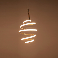 Lampe de plafond à LED dimmable en spirale, forme nid d'abeille, luminaire suspendu en or
